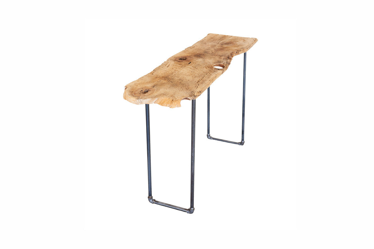 Reclaimed Barn Wood & Metal Console Table