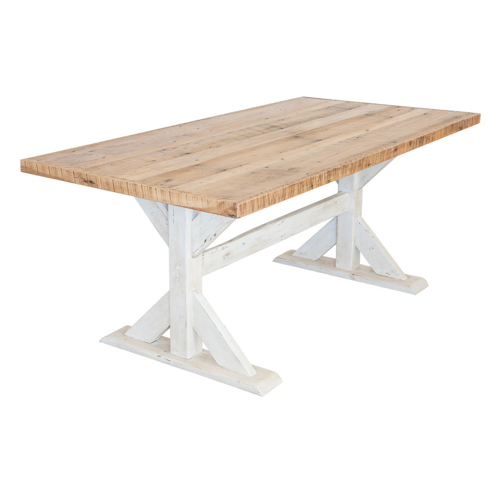 Barn Wood Trestle-Style Dining Table