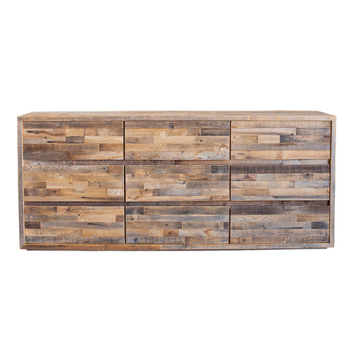 reclaimed wood dresser modern White + Wood 6-Drawer Dresser / Textured Finish